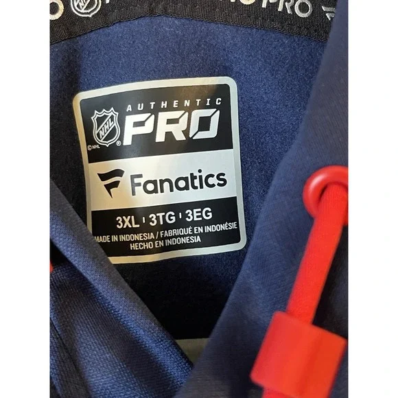 Men's 3XL NWOT Florida Panthers Fanatics Authentic Pro Pullover Hoodie Navy‎ - Picture 6 of 9